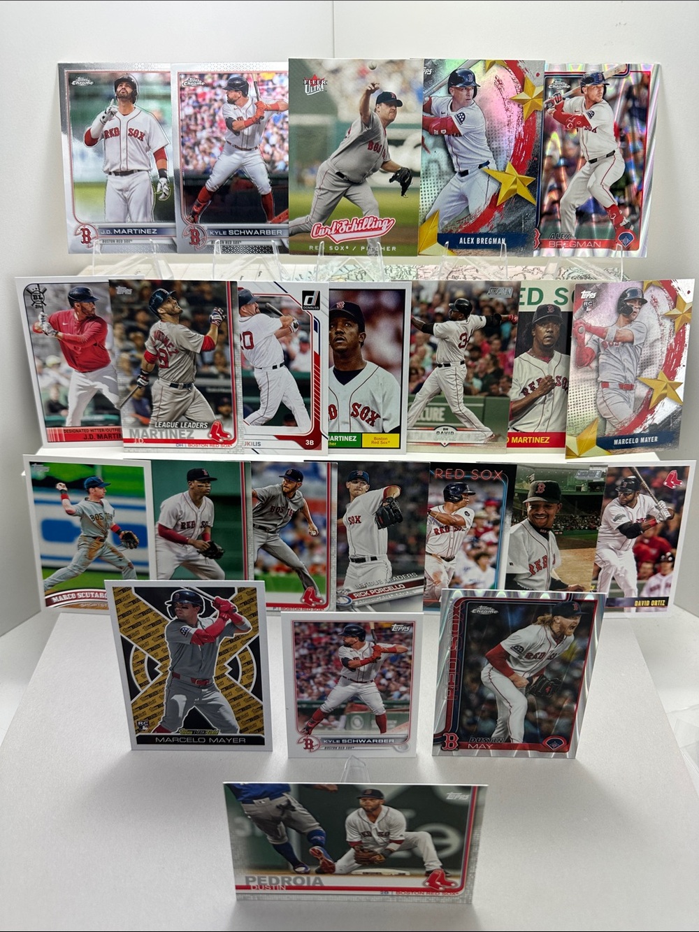 Red Sox 00s-20s lot of 23 Schilling/Ortiz/Mayer Rookie gold/Schwarber/Bregman